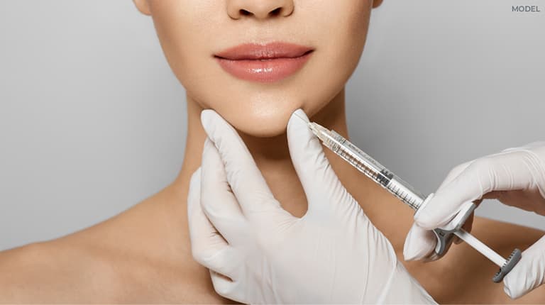 model getting injectable in chin